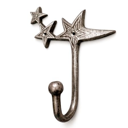 Handcrafted Gold Metal Star Design Wall Hook Decorative